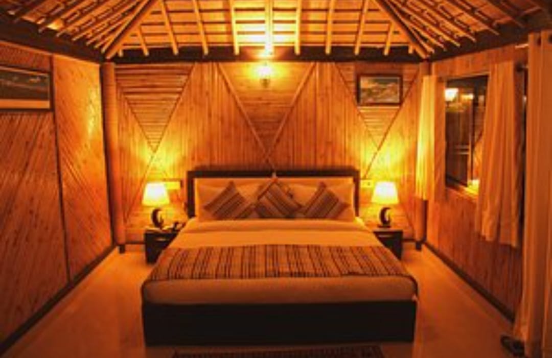 Bamboo hut bedroom interior